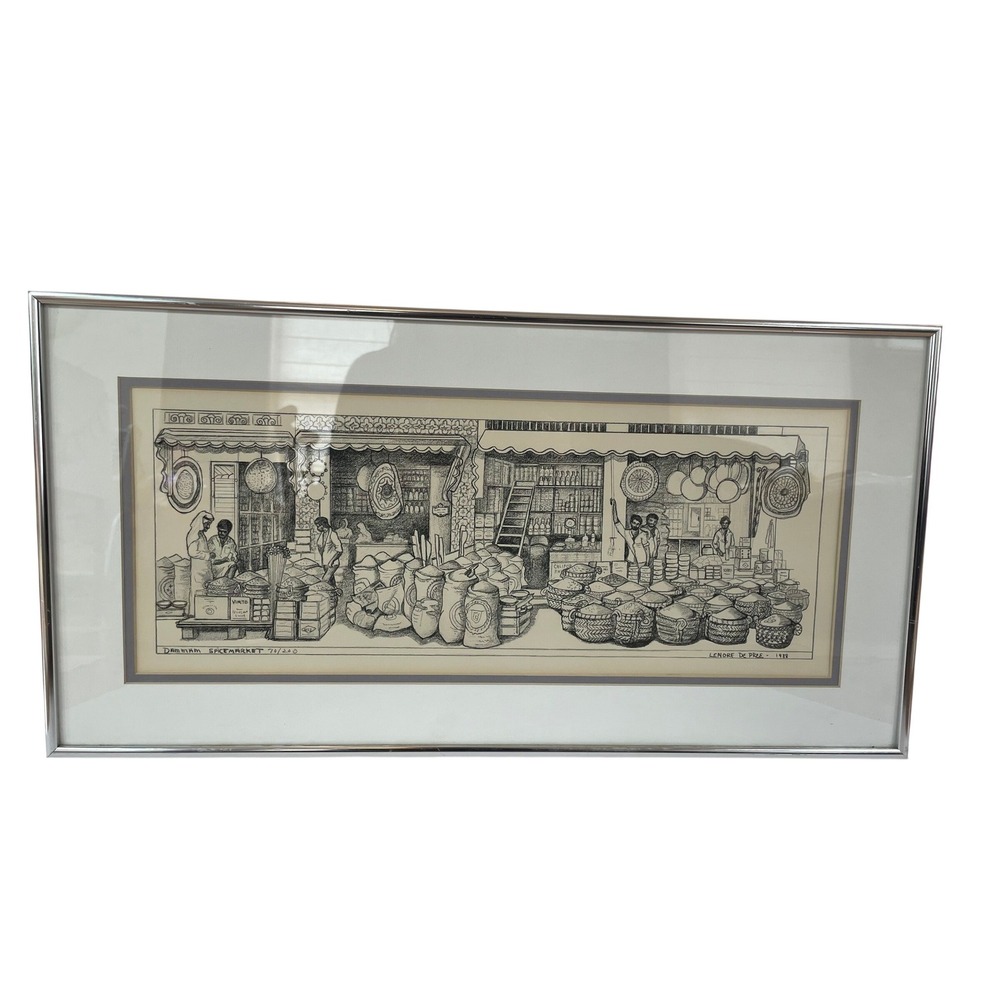 Lenore De Pree Dammam Spicemarket Signed Lithograph 70/200 Framed Art 1988